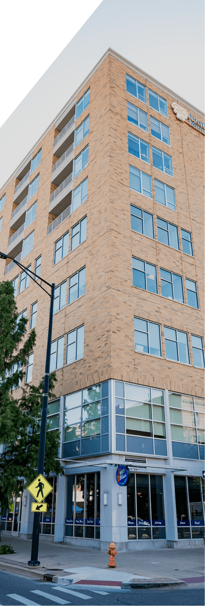 Building with multiple levels.